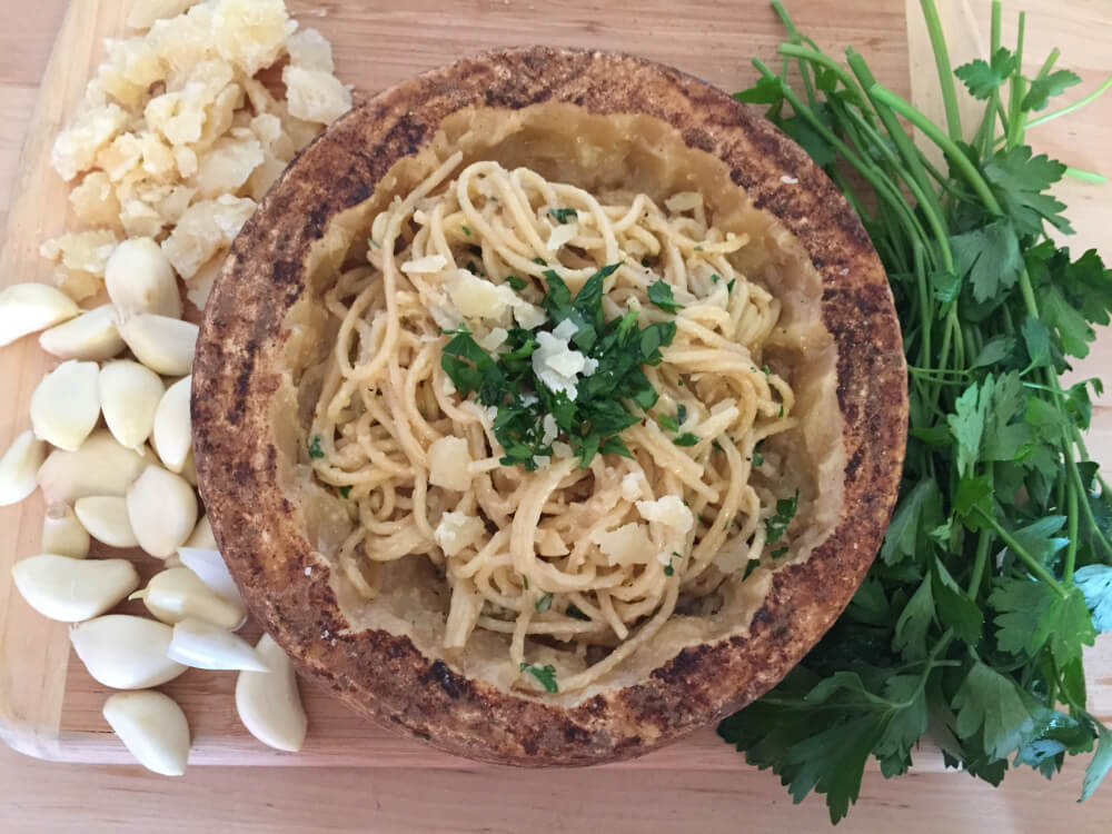 Tableside Pasta in a Cheese Wheel Recipe