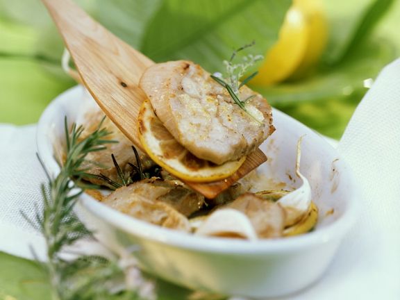 Veal Cutlets with Lemon Rosemary and Parmesan