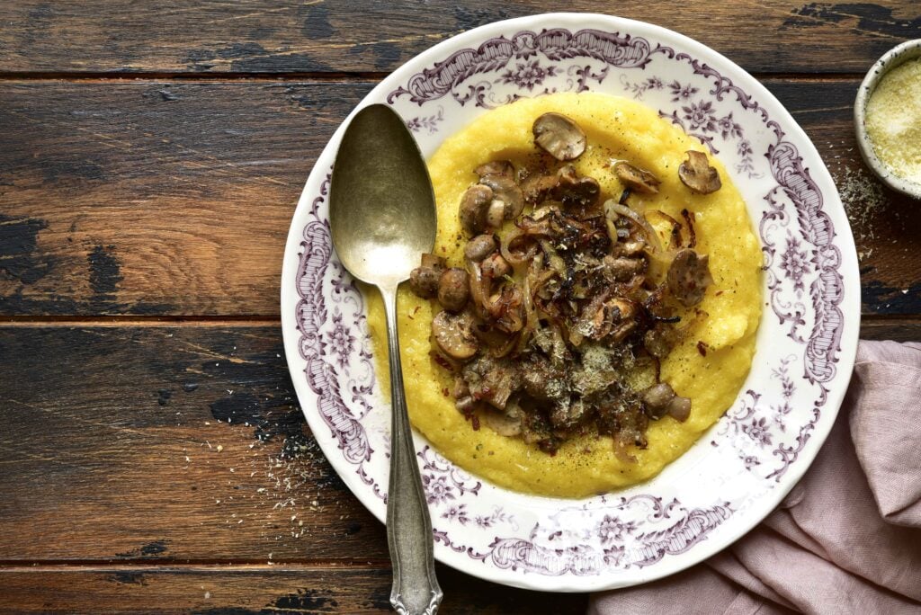 Polenta with Mushrooms and Caramelized Onions