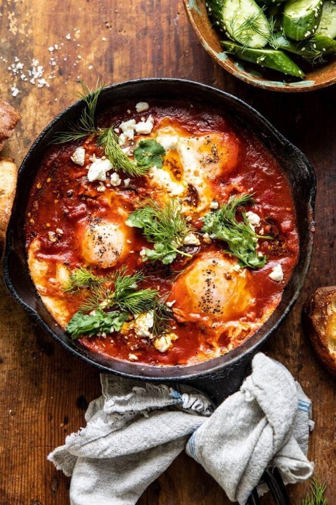 Turkish Eggs in Purgatory with Chile Butter and Feta