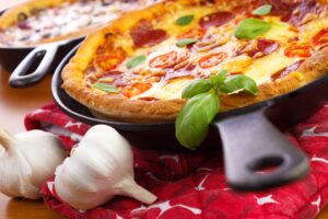 Skillet Pizza in a Cast Iron Pan