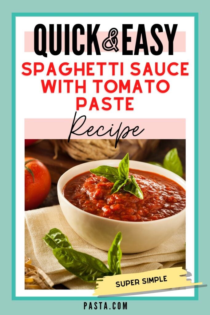Spaghetti Sauce with Tomato Paste Recipe