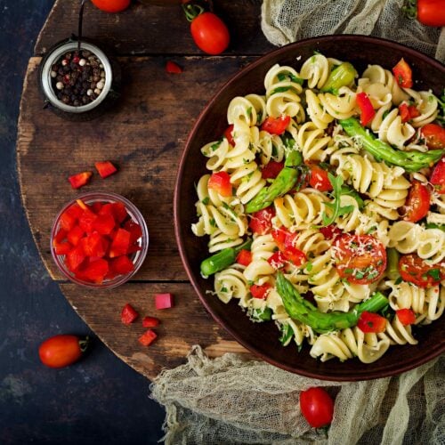 Asparagus and Sweet Pepper Pasta Salad