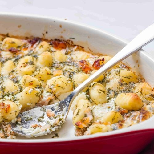 Baked Gnocchi with Salmon and Dill Sauce