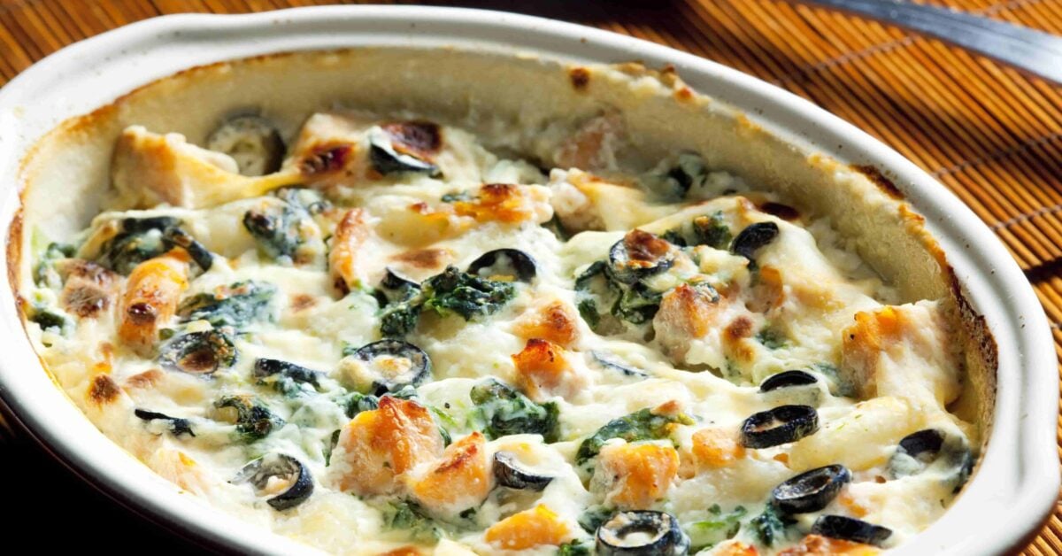Creamy Baked Gnocchi with Salmon and Black Olives Recipe - Pasta.com