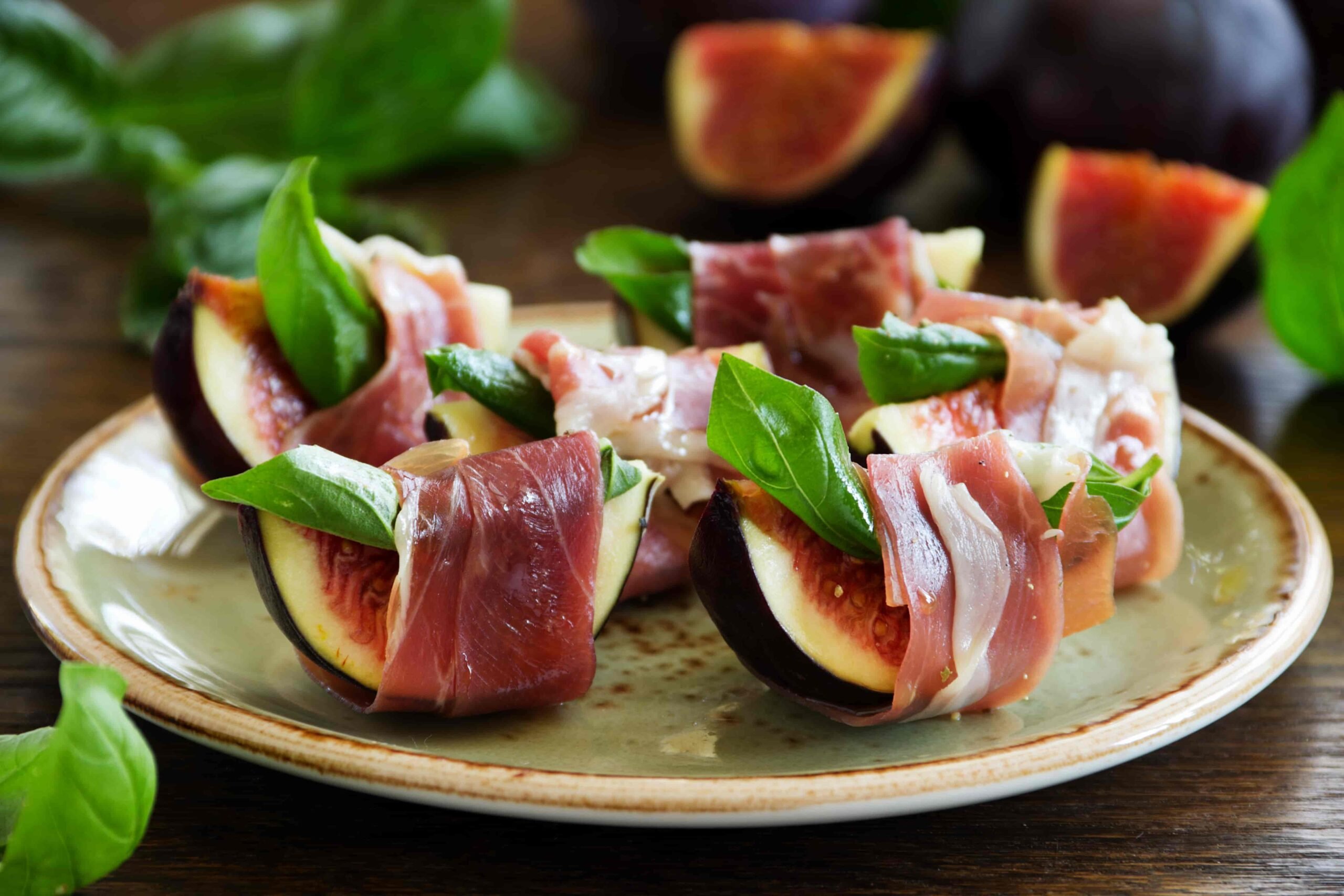 Prosciutto Wrapped Fig Appetizer